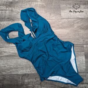 Felnart V Neck Lace Up Tummy Control One Piece Size M